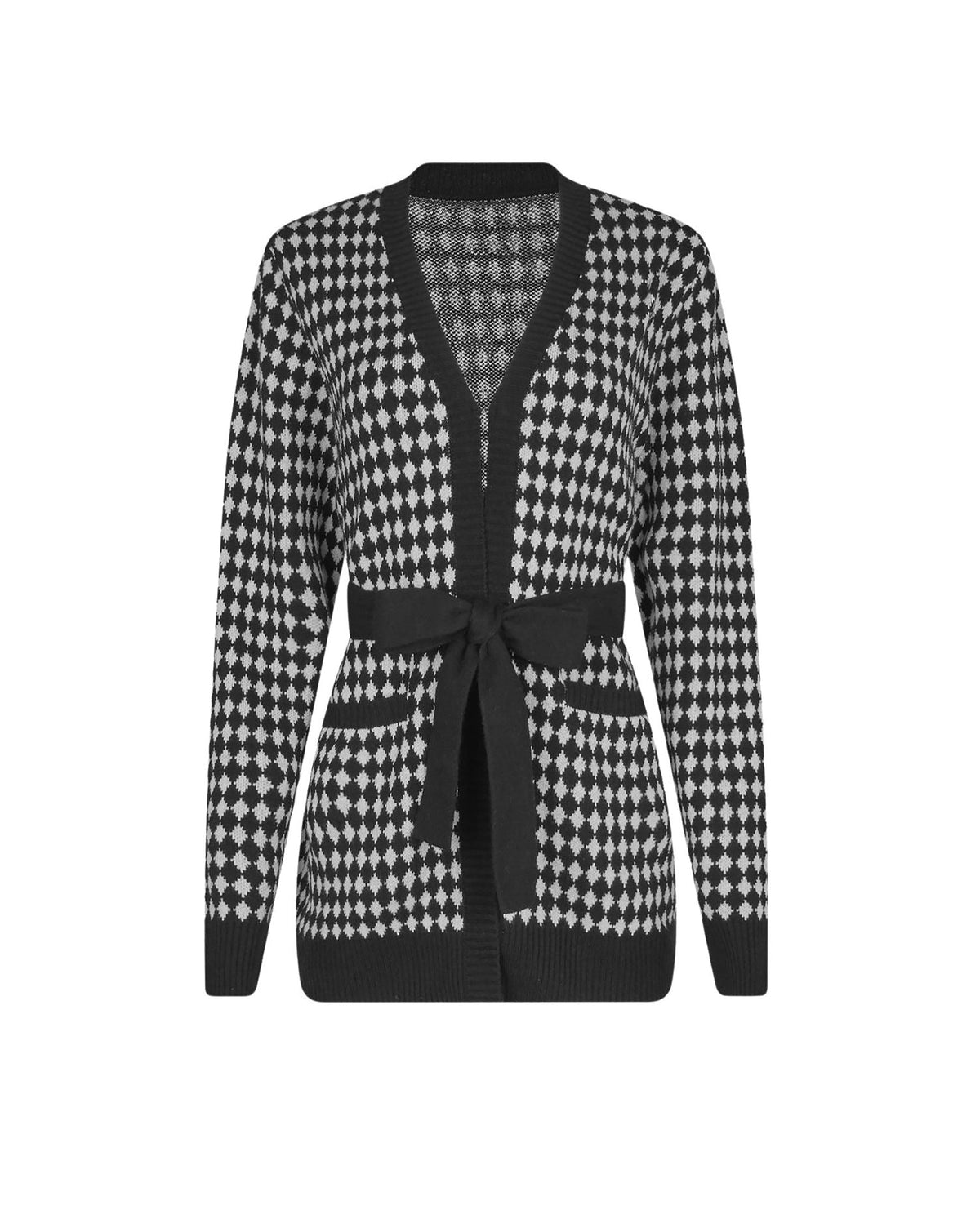Gilet long Conga en laine - Black & White
