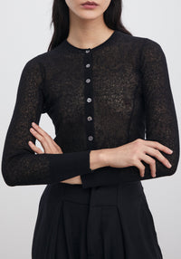 Constant cardigan in mixed linen - Black