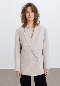 Blazer Construct oversize en lin - Limestone