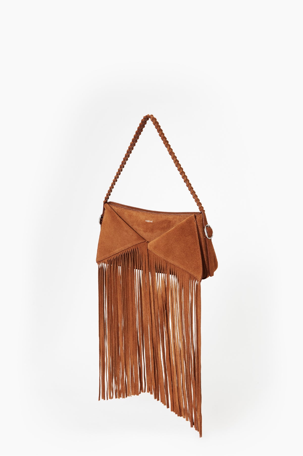 SUEDE FRINGED BELT SHOULDER BAG