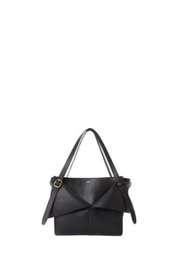 Medium Belt leather tote bag - Black
