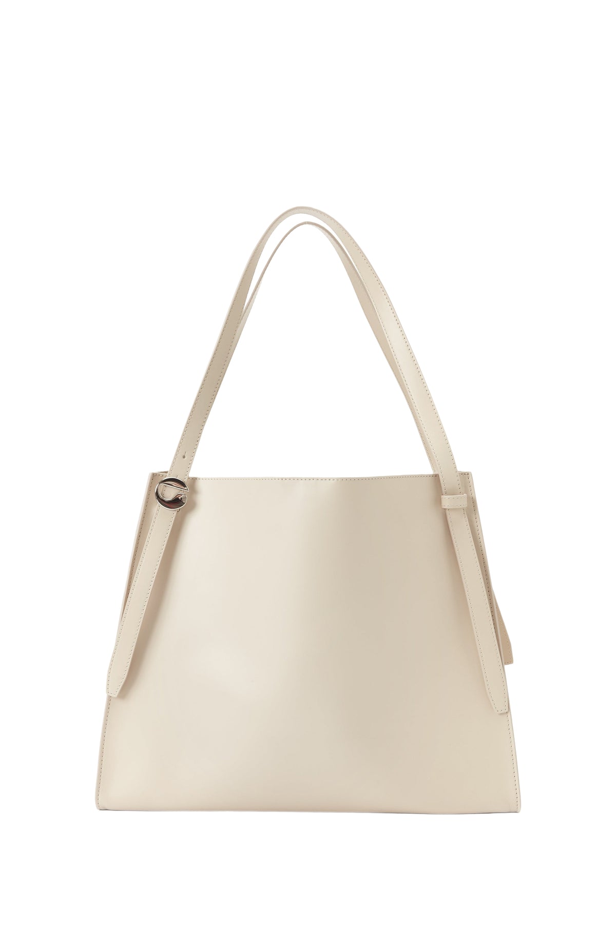 Belt leather tote bag - Beige