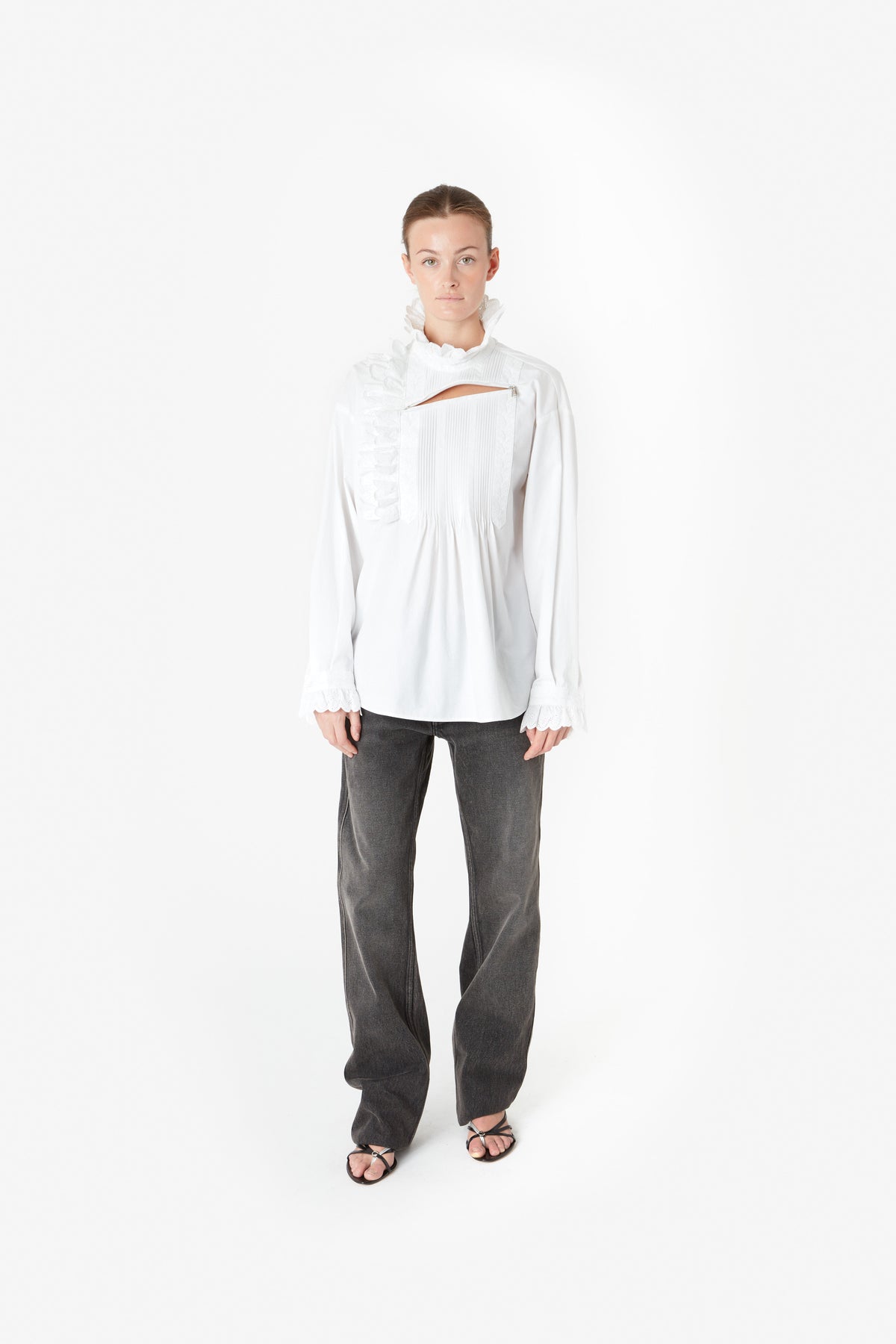 RUFFLED PLEATED SHIRT