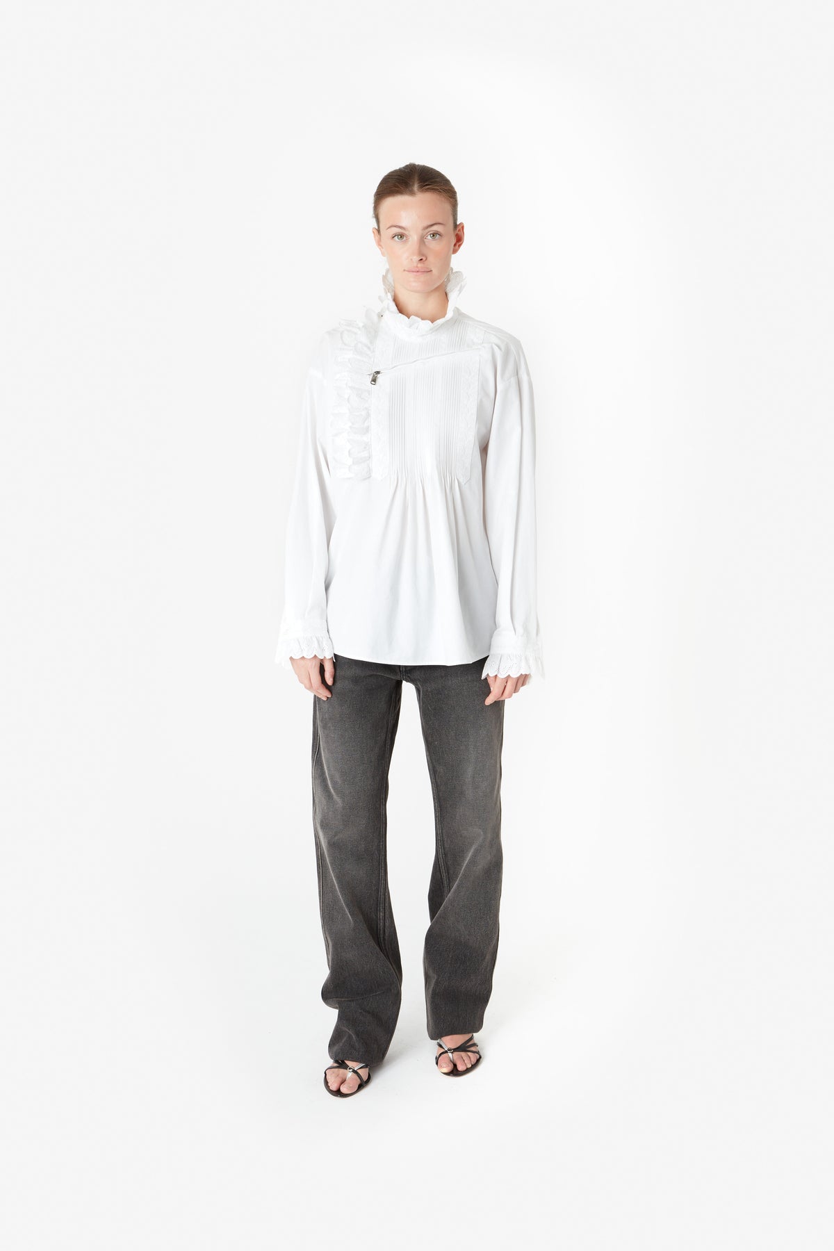RUFFLED PLEATED SHIRT