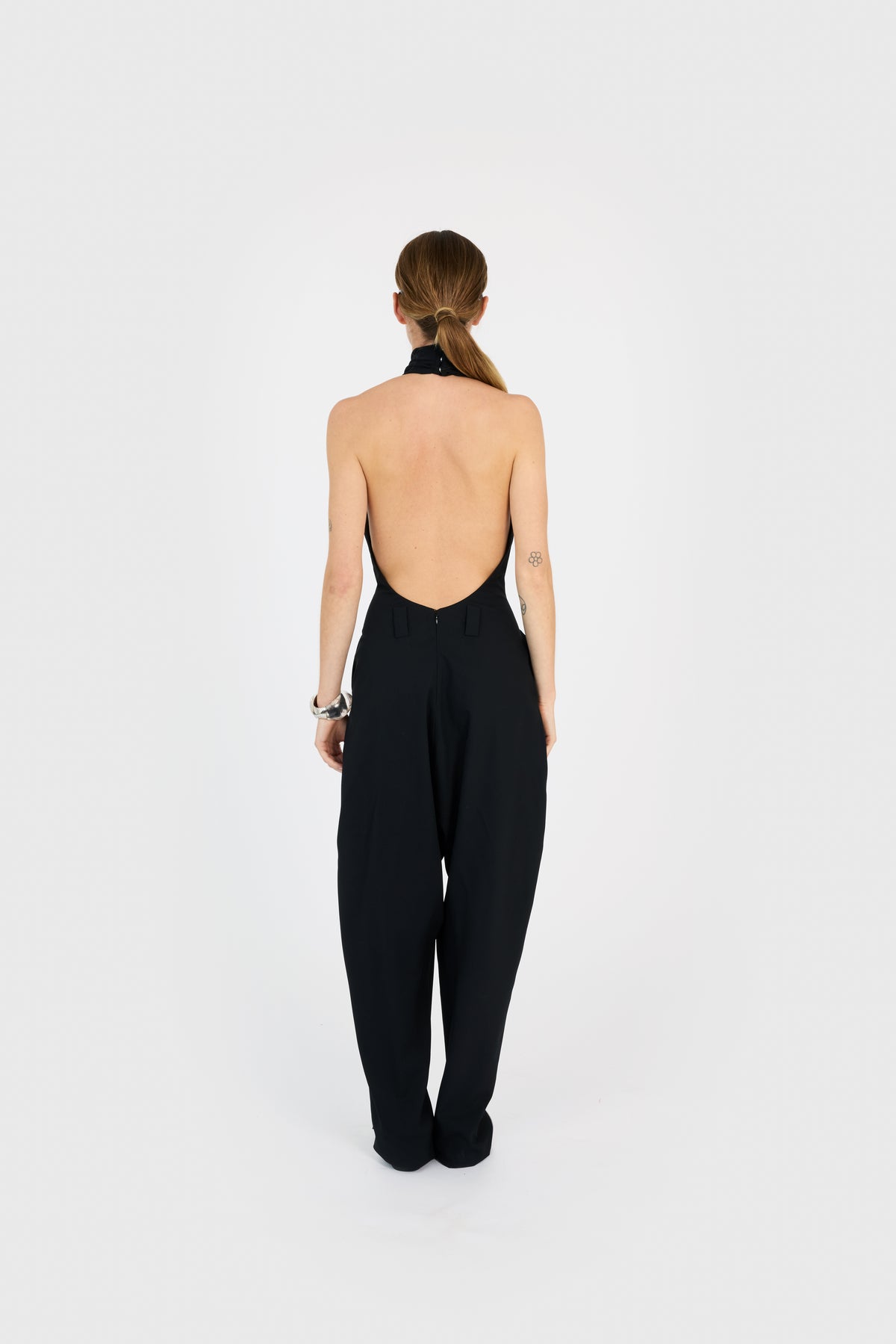 DOUBLE ZIPPED SAROUEL JUMPSUIT