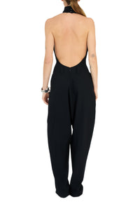 Combinaison sarouel double zip en laine - Black