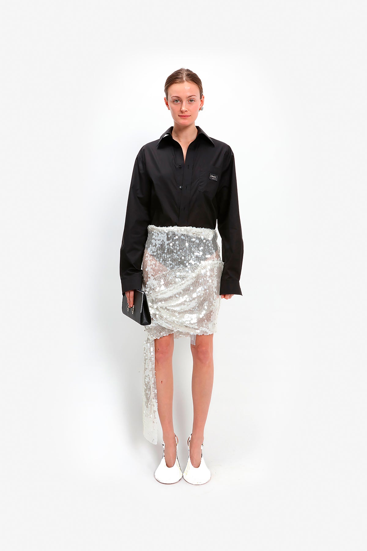 KNOTTED SEQUINS SKIRT