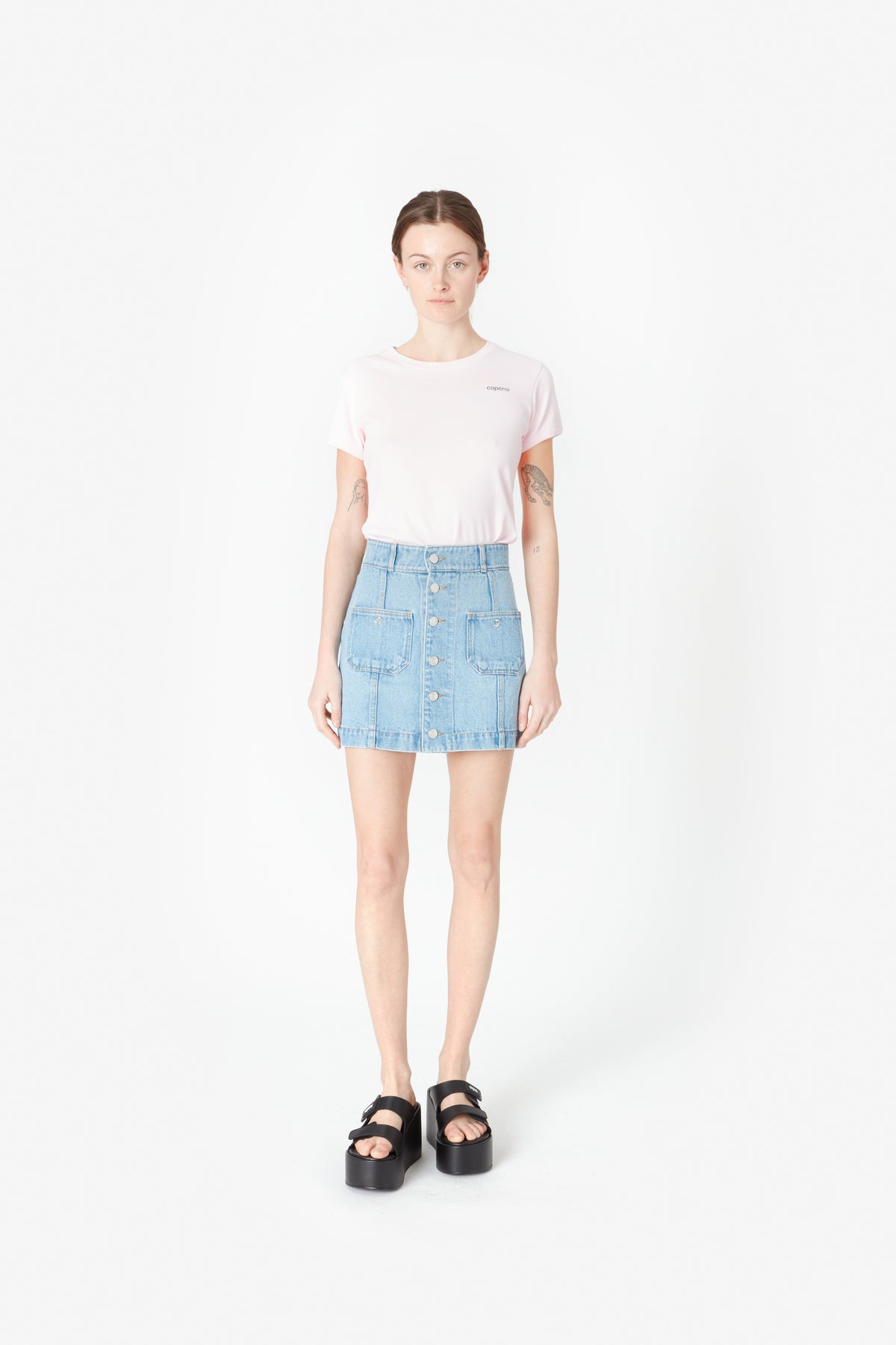 FOUR POCKET DENIM MINI SKIRT
