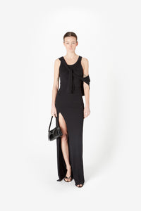 KNOTTED JERSEY MAXI DRESS