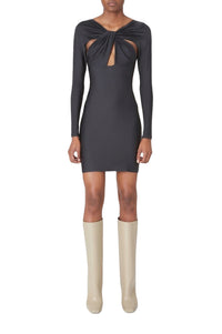 Robe torsadée à découpes - Black