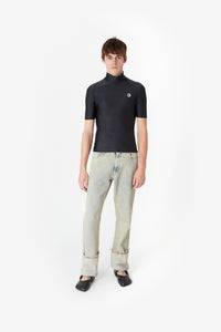 HIGH NECK FITTED TOP