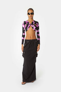 CROPPED DRAPED TOP