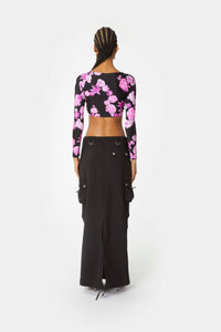 CROPPED DRAPED TOP