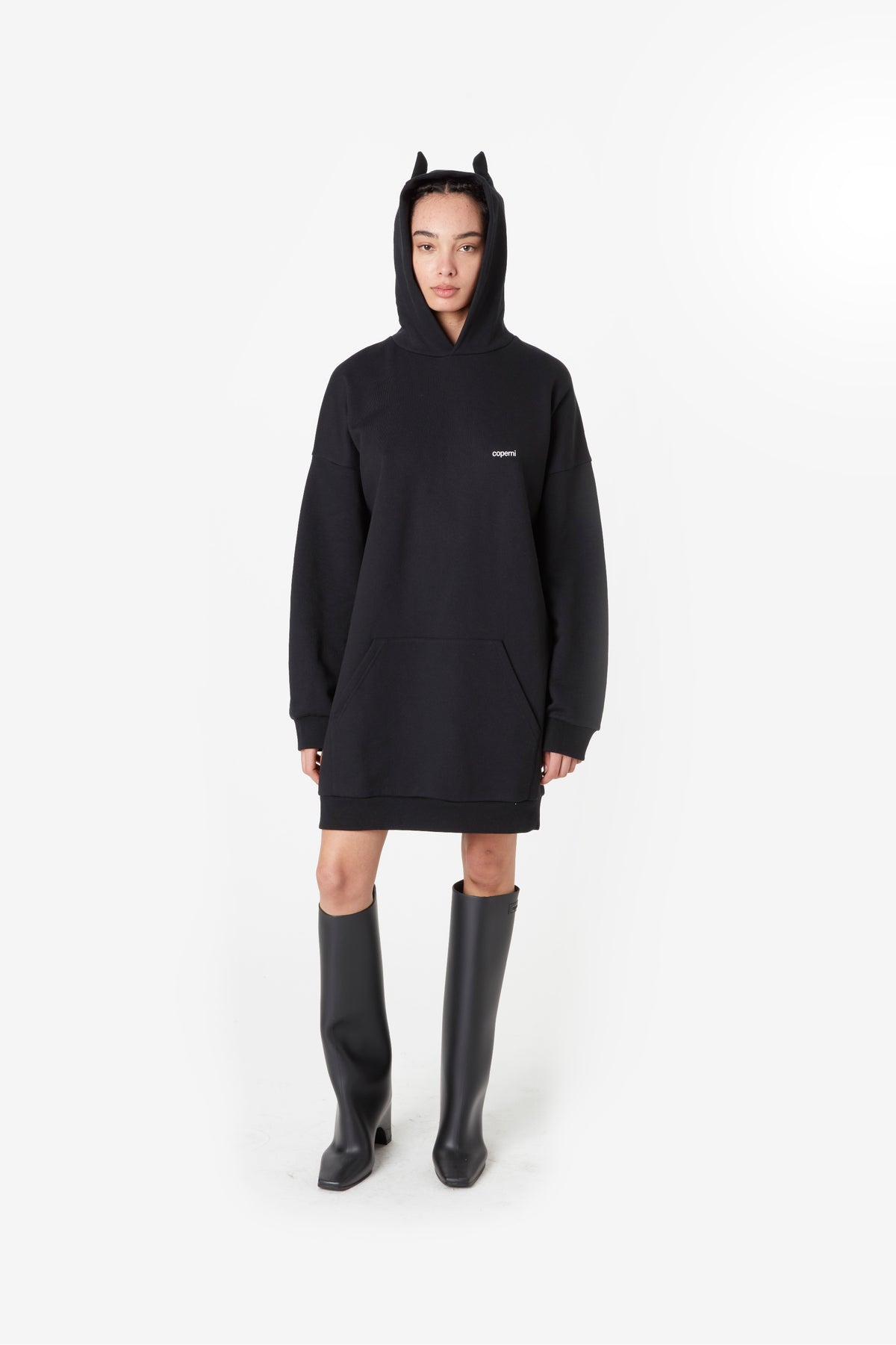 HORN HOODED DRESS