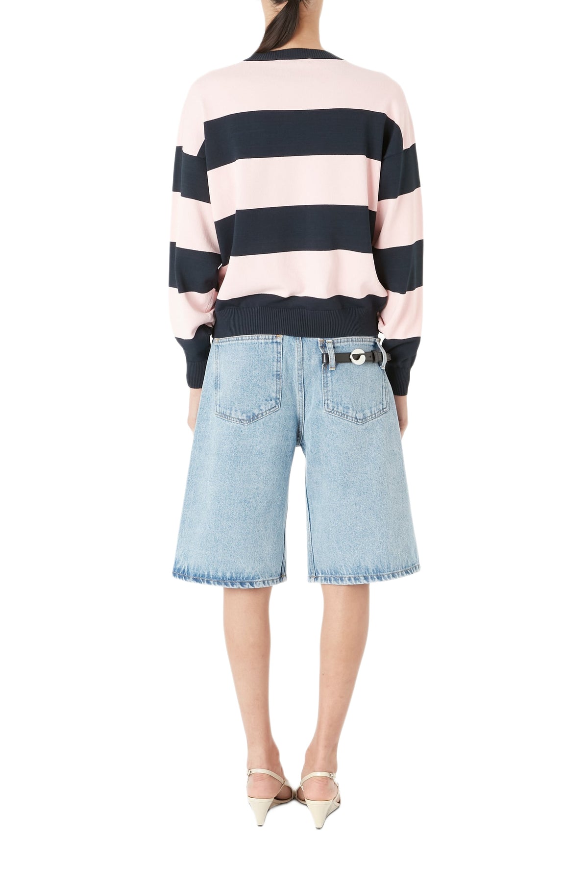 Striped crew-neck jumper - Blue & Pink