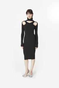 CUT-OUT KNIT DRESS