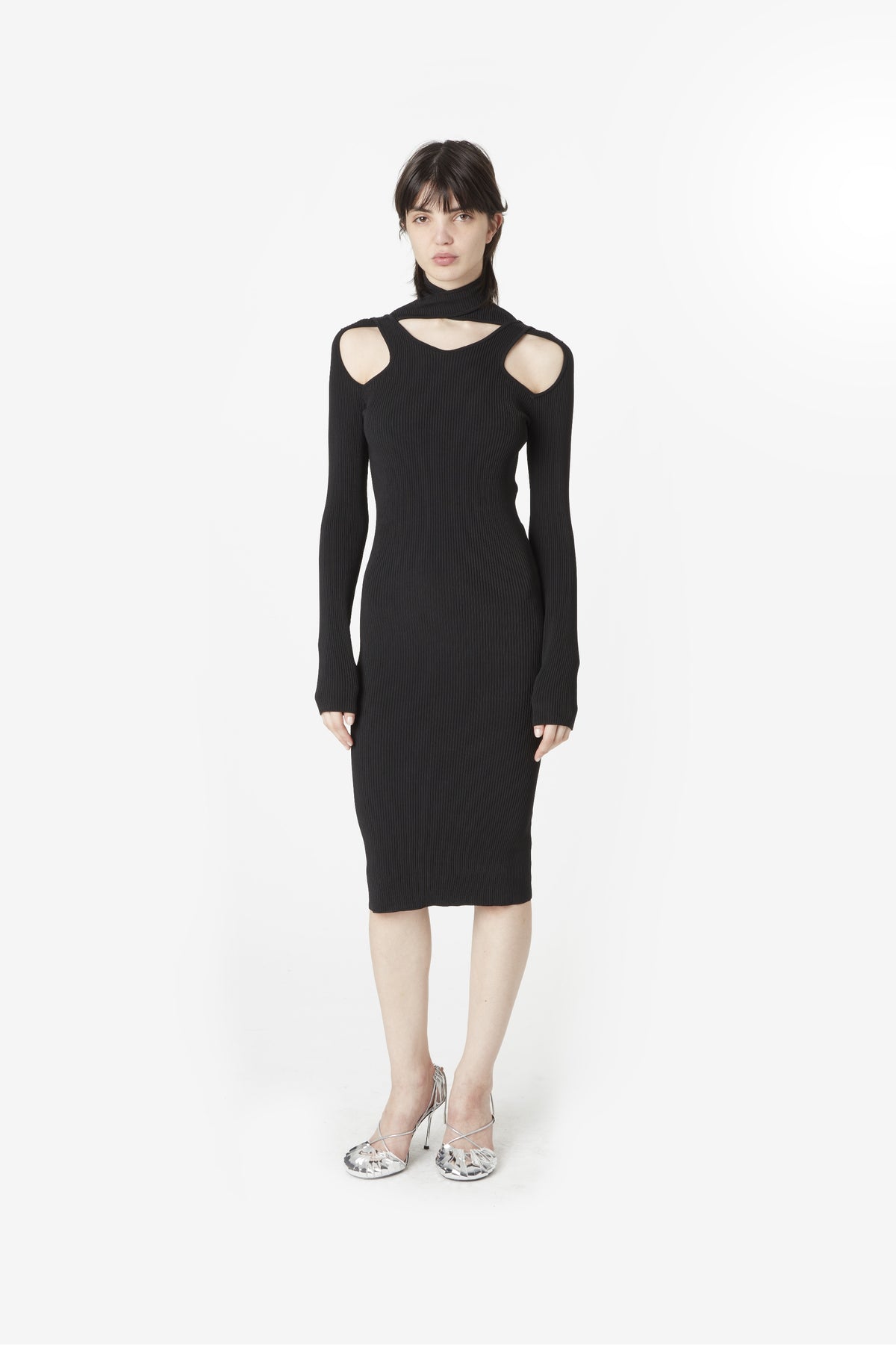CUT-OUT KNIT DRESS