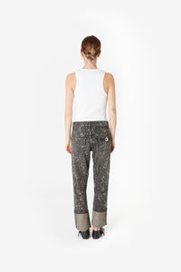 CRYSTAL-EMBELLISHED BOYFRIEND DENIM PANTS