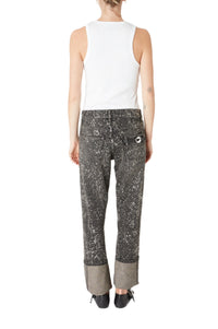 Boyfriend jeans embellished with crystals - Black & Silver