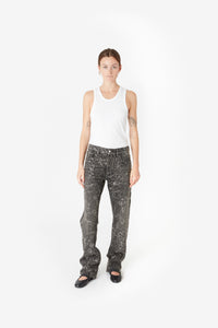 CRYSTAL-EMBELLISHED BOYFRIEND DENIM PANTS