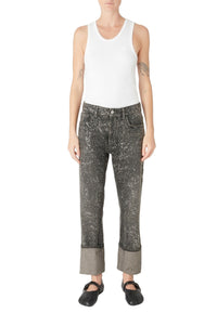 Boyfriend jeans embellished with crystals - Black & Silver