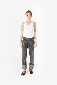 CRYSTAL-EMBELLISHED BOYFRIEND DENIM PANTS