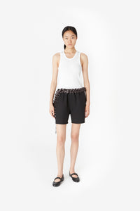 TAILORED PLEATED RIBBON SHORTS