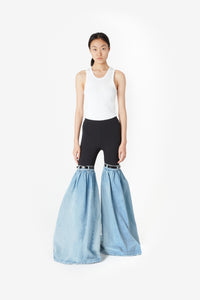 HYBRID DENIM FLARE TROUSERS