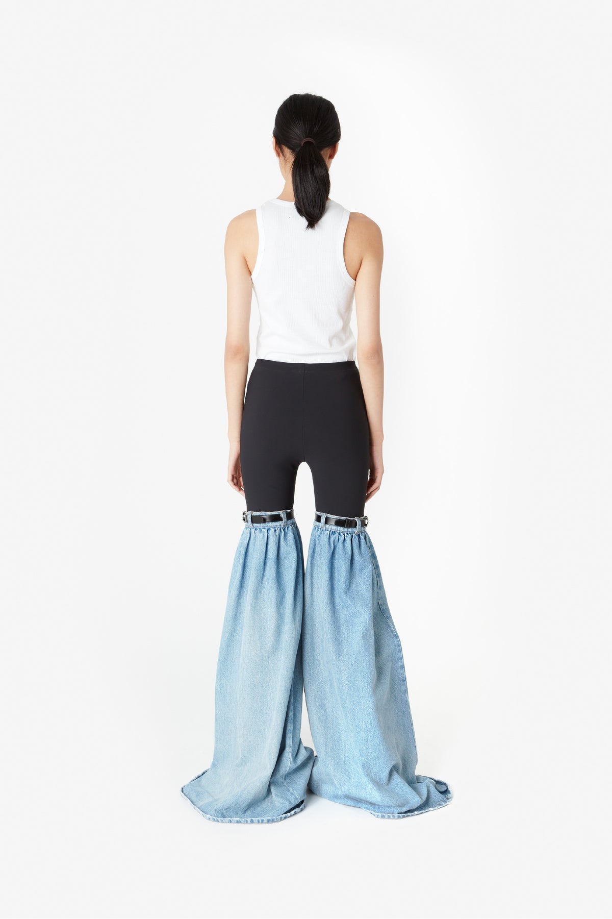 HYBRID DENIM FLARE TROUSERS
