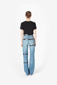 MULTI BELT DENIM PANTS