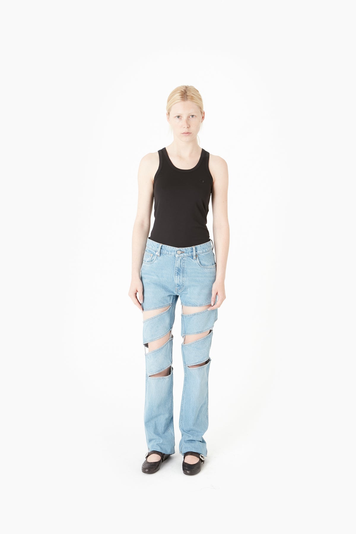 SPIRAL DENIM PANTS