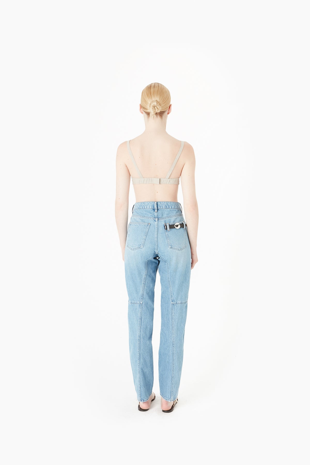 TAPERED DENIM PANTS