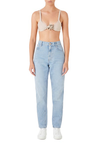 Tapered denim trousers - Blue