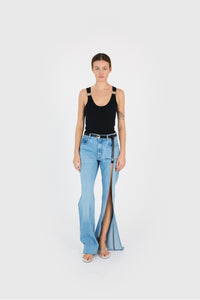 DENIM SUSPENDED PANTS