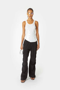 TAILORED WIDE LEG CARGO PANTS
