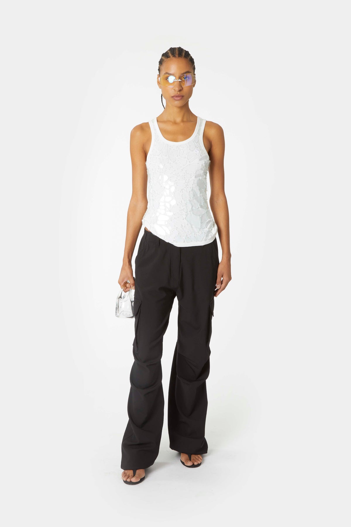 TAILORED WIDE LEG CARGO PANTS