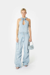DENIM FLOWER BODYSUIT