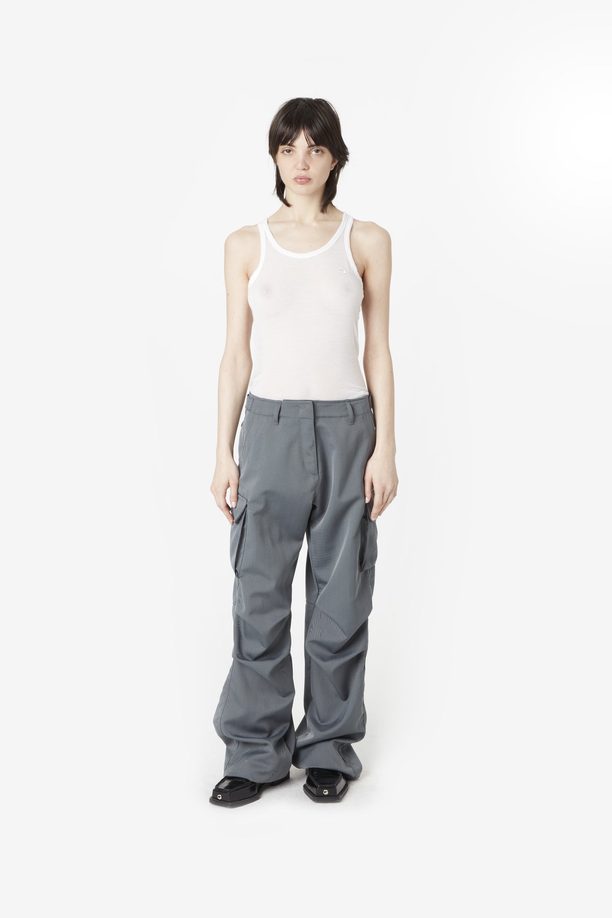 TAILORED WIDE LEG CARGO PANTS