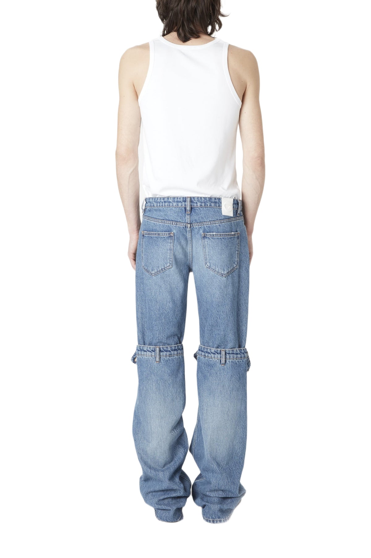 Open-knee jeans - Washed Blue
