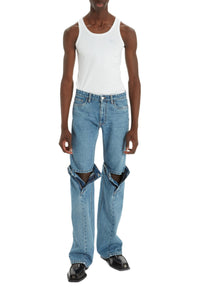Open-knee jeans - Washed Blue