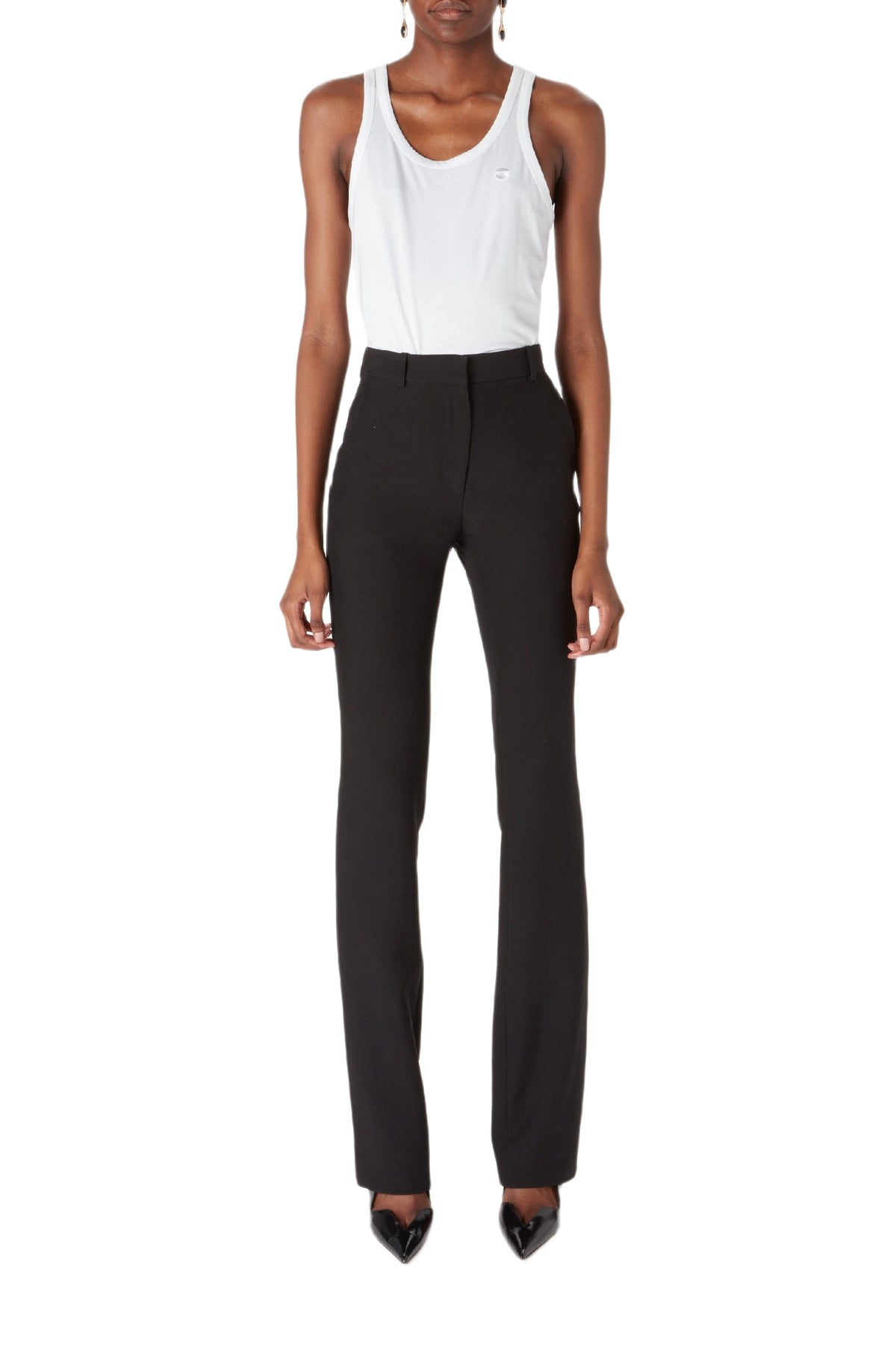 Straight-leg tailored trousers - Black