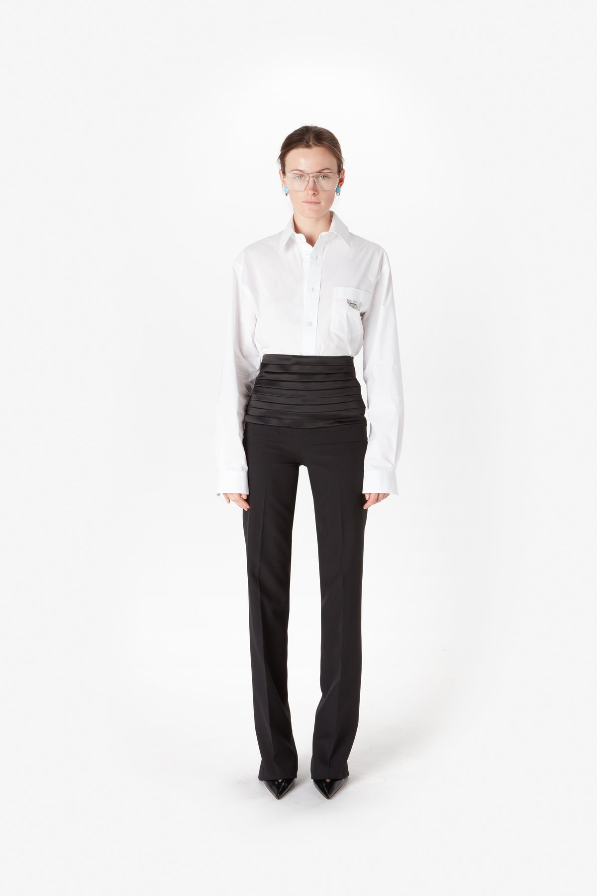 HYBRID SATIN TAILORED TROUSERS