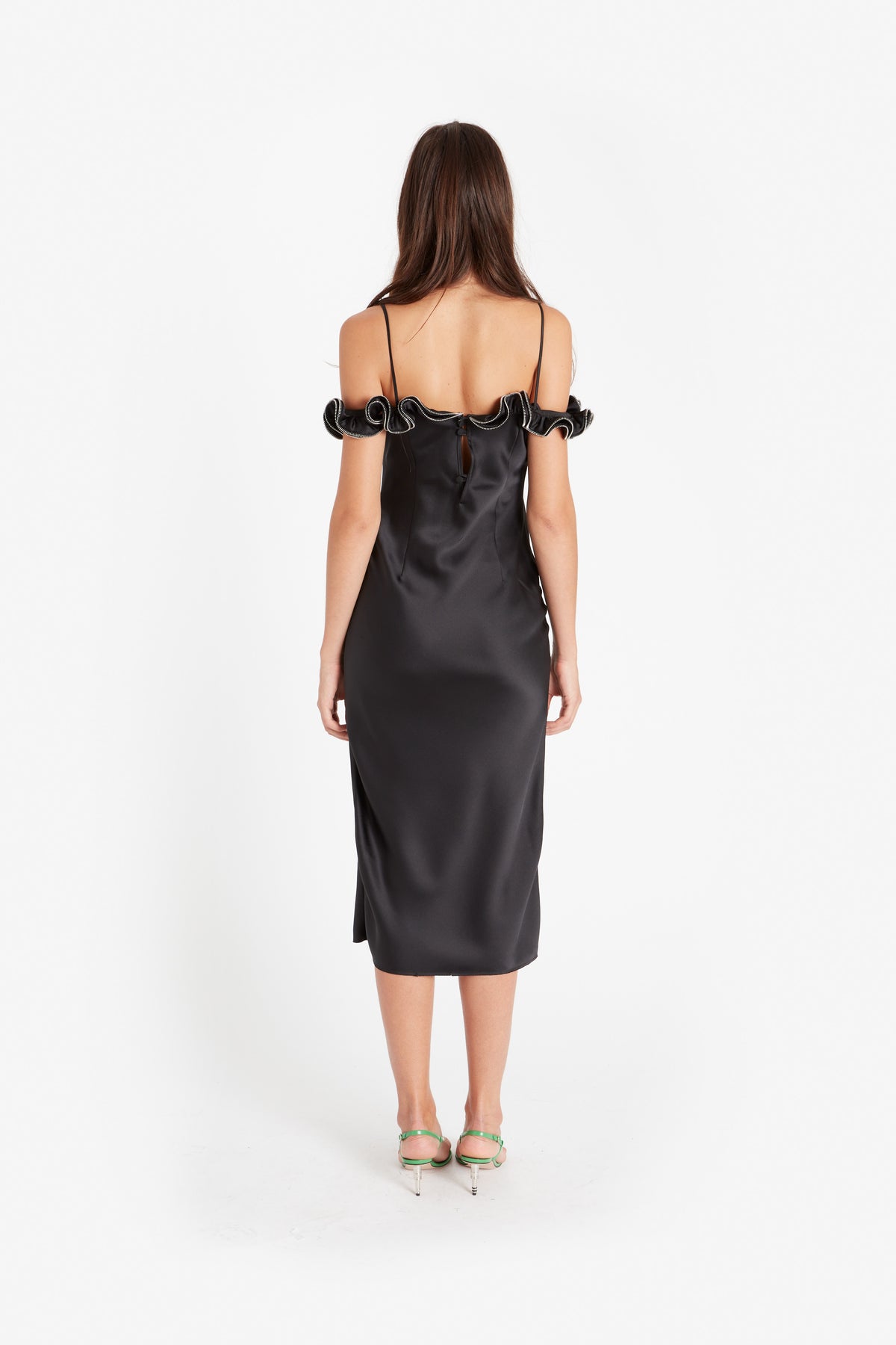 ZIP RUFFLES DRESS