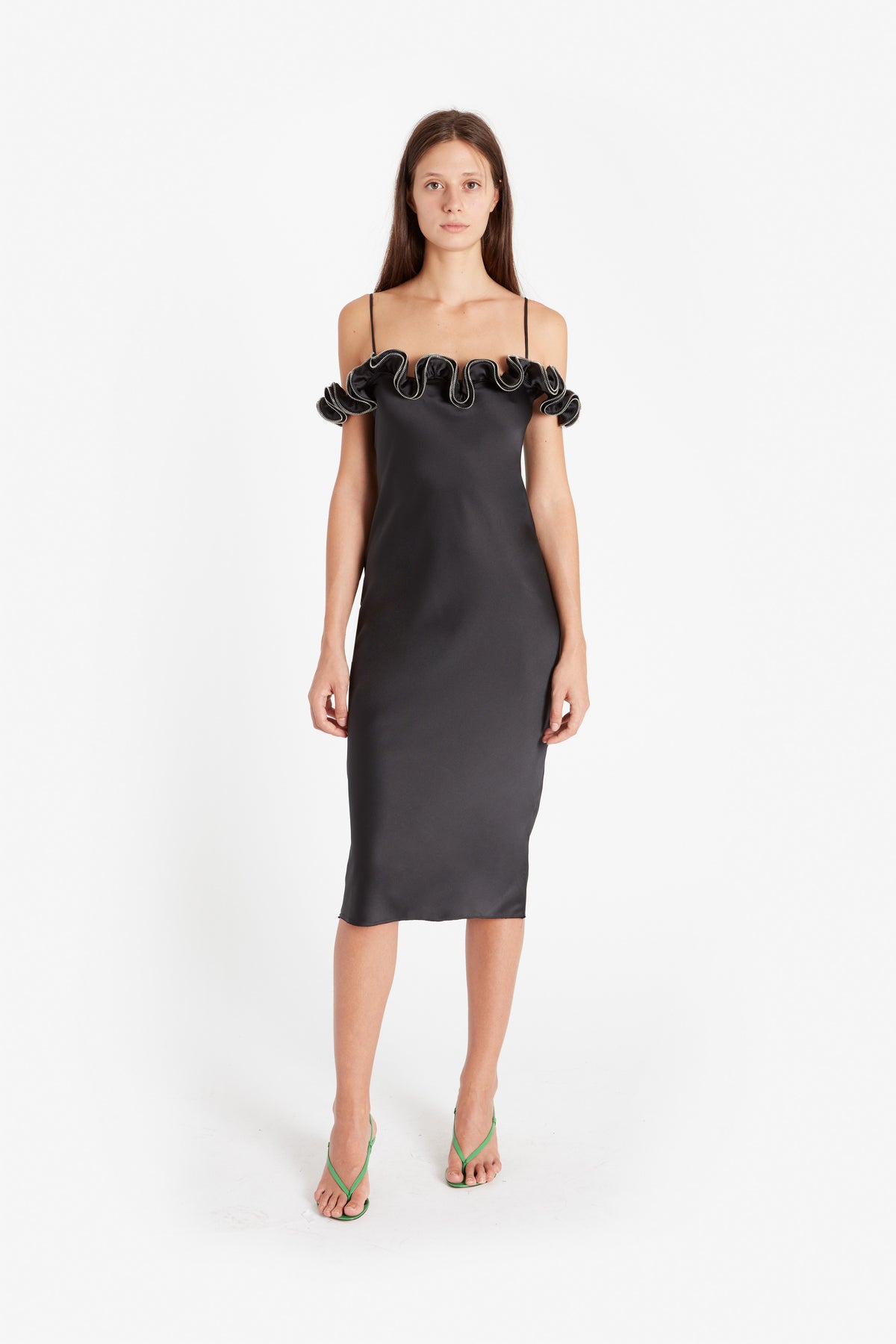 ZIP RUFFLES DRESS
