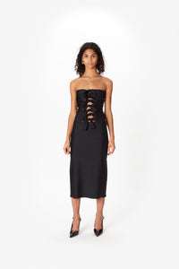 SATIN KNOTTED GALA DRESS