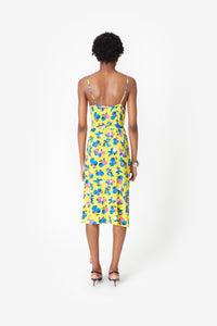 C-LOGO PRINT WRAP SLIP DRESS