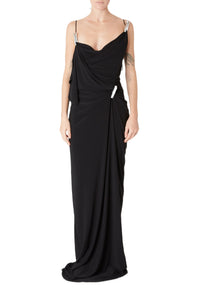 Robe drapée Gala Washing Clip - Black