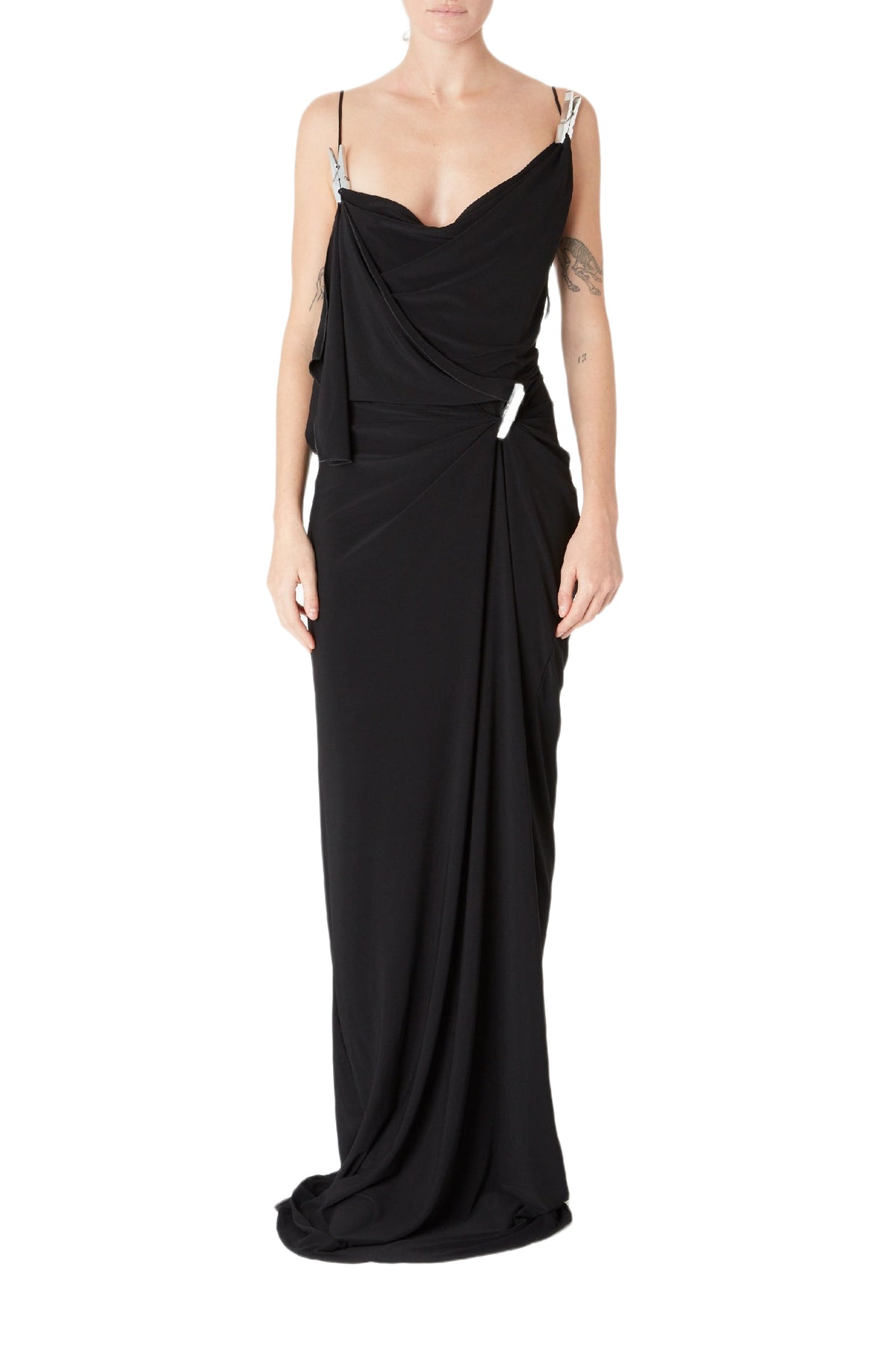 Robe drapée Gala Washing Clip - Black