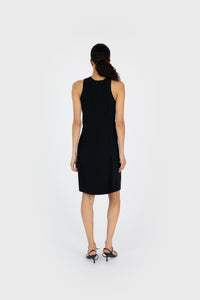 C LOGO CROSSED MIDI DRESS