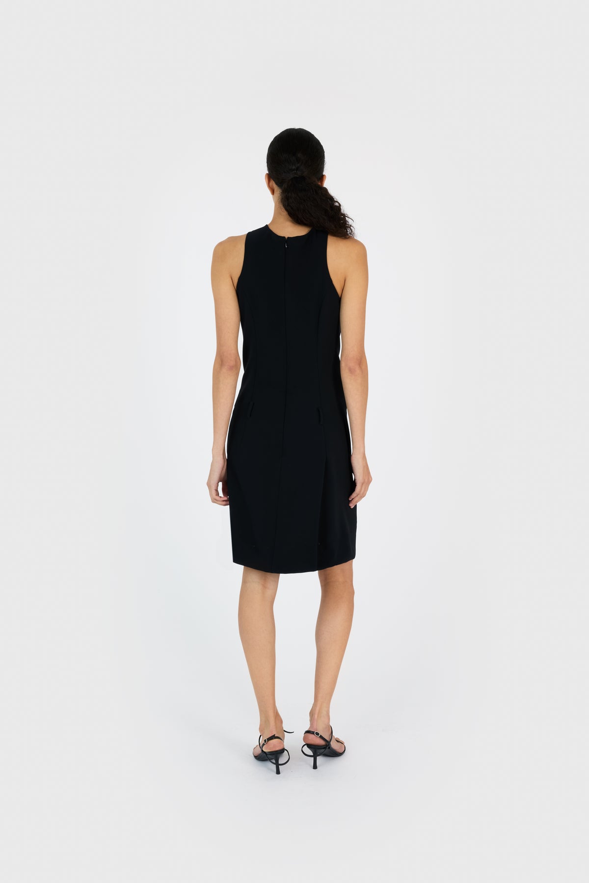 C LOGO CROSSED MIDI DRESS
